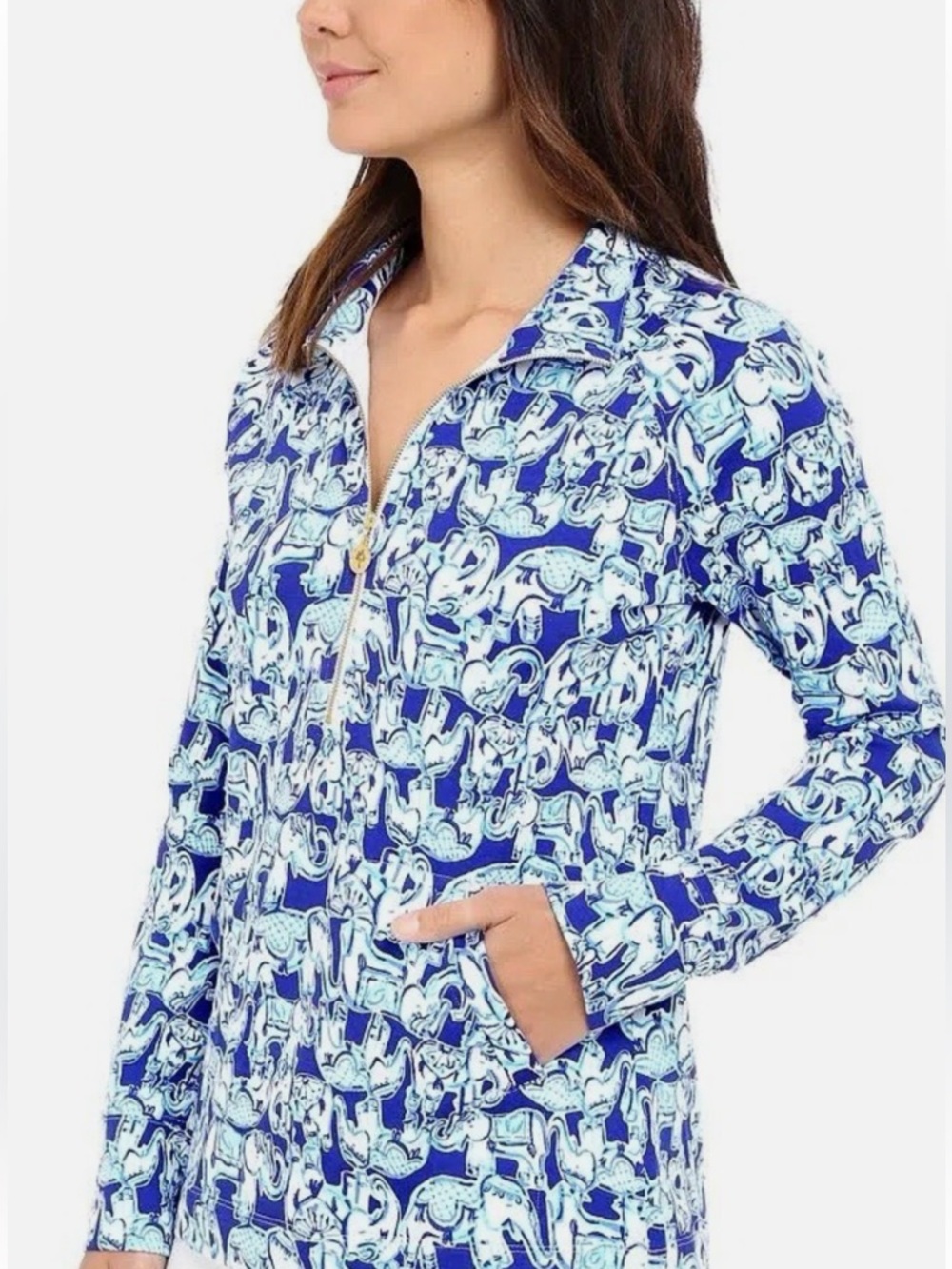 Lilly Pulitzer Blue and White Patterned Top